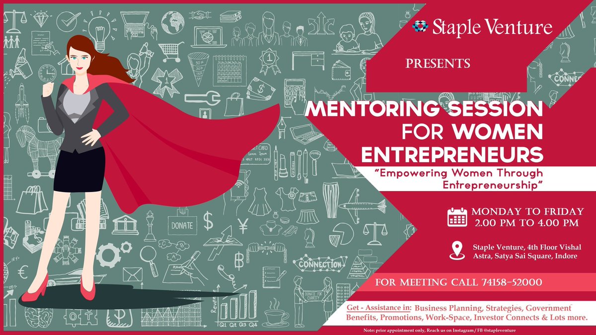 stapleventure's tweet photo. Because Women entrepreneurs are making that change in the economy &amp; We believe, women can grab better!

We creating a business ecosystem &amp; 1 to 1 mentoring cum problem solving session in multiple topics of business.

#WomenEntrepreneurs #BusinessGrowth #startup #mentorship https://t.co/PmvbbrK9dL
