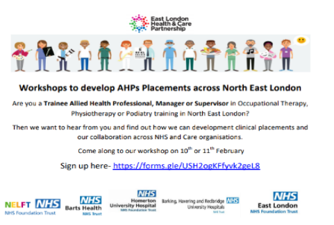 Lilu (pronounced 'Lee-Lou') (@liluwheeler) on Twitter photo Are you an AHP trainee/student or manager/supervisor for OT/ Podiatry or Physiotherapy?
Sign up for one of these workshops.
Places limited!
<a href="/ELFT_Therapies/">ELFT_Therapies</a> <a href="/NELFT_AHP/">NELFT AHP</a> <a href="/NHSHomerton/">HHFT</a> <a href="/BHRUT_Therapies/">BHRUT Therapies</a> <a href="/NHSBartsHealth/">Barts Health</a> <a href="/stsandford/">Stephen Sandford</a> <a href="/DebbieJurasz/">Debbie jurasz</a> @NHS_HealthEdEng #AHPsintoAction Are you an AHP trainee/student or manager/supervisor for OT/ Podiatry or Physiotherapy?
Sign up for one of these workshops.
Places limited!
<a href="/ELFT_Therapies/">ELFT_Therapies</a> <a href="/NELFT_AHP/">NELFT AHP</a> <a href="/NHSHomerton/">HHFT</a> <a href="/BHRUT_Therapies/">BHRUT Therapies</a> <a href="/NHSBartsHealth/">Barts Health</a> <a href="/stsandford/">Stephen Sandford</a> <a href="/DebbieJurasz/">Debbie jurasz</a> @NHS_HealthEdEng #AHPsintoAction