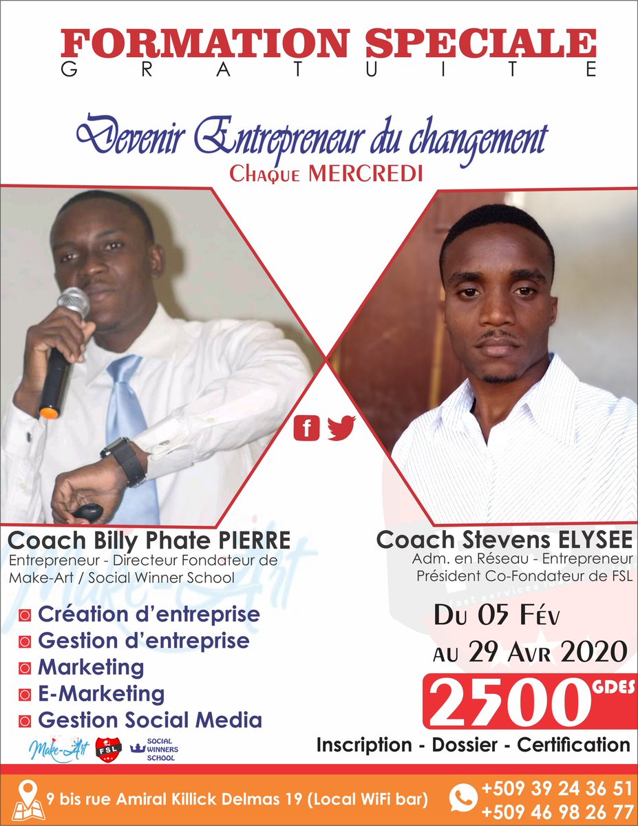 stevgoldly7's tweet photo. Ou te souvan ap reflechi kijanw' ka fè vin yon entreprenè konsekan, Ebyen men jou a la, ou manke fè tèt ou konfyans lè wap lansew. Ebyen depechew' vin dekouvri #GwoSekrè ki gen nan sa avèk 2 Coach ki konn sak rele lansman, Suivi ect... #SMARTPREMIUM #Entreprenariat #Leadership https://t.co/WLHsAEHXYI