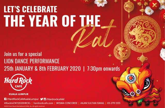 Join us for a special LED high pole #liondance performance on 25th January &amp; 8th February at 7.30pm onwards #cny2020 #hardrockcafekualalumpur #hardrockcafekl
