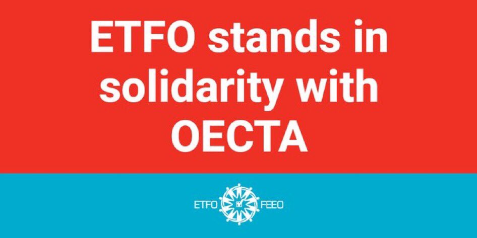 SLAR2023's tweet photo. #Solidarity with @OECTAprez @OECTAProv &amp; Catholic Teacher members as they take a stand for their students and public education! @ETFOeducators #ETFO https://t.co/ljfGBsnP1N