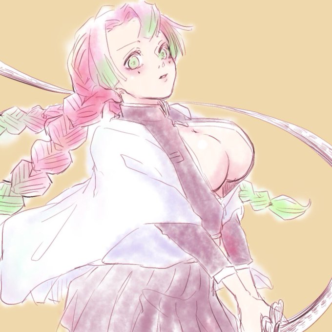 心太Ꙭ꙳さんがTwitterに投稿した甘露寺蜜璃(鬼滅の刃)のイラスト。