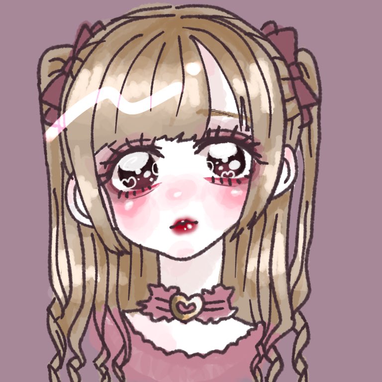 1girl solo bangs red ribbon ribbon blush blunt bangs  illustration images