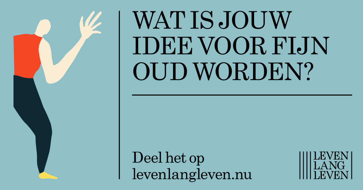 Kennisland's tweet photo. GEVRAAGD: vernieuwende ideeën voor fijn oud worden!
Vandaag start Leven Lang Leven, een zoektocht naar nieuwe, mooie, gekke, spannende ideeën voor fijn oud worden, ook als we zorg nodig hebben. Deel je idee, oplossing, scenario, vergezicht: https://t.co/KRl0jBpUzG   #ouderen https://t.co/Y7CN0wfh2s