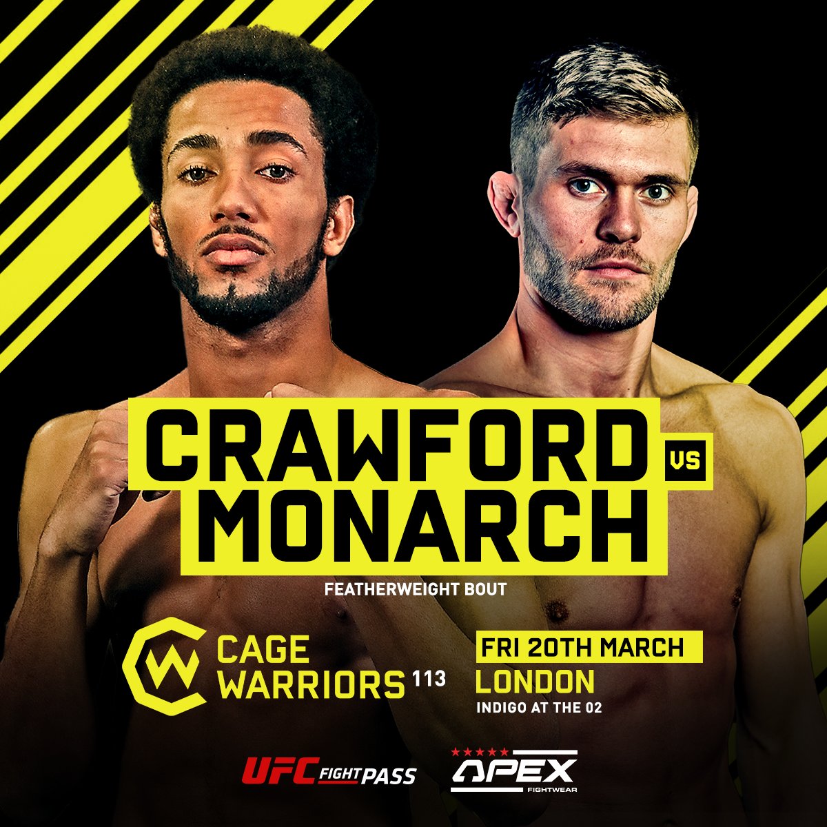 CageWarriors's tweet photo. 📈 The card that keeps on giving!

4️⃣ new fights have just been announced for #CWLondon

👊 Cory "Capcom" Tait vs Davide Baneschi
👊 Kingsley Crawford vs Lewis Monarch
👊 Darren O'Gorman vs Coner Hignett
👊 Jack Collins vs Joshua Onwordi

📍 @indigoatTheO2 // March 20th https://t.co/u8PB5pCOid
