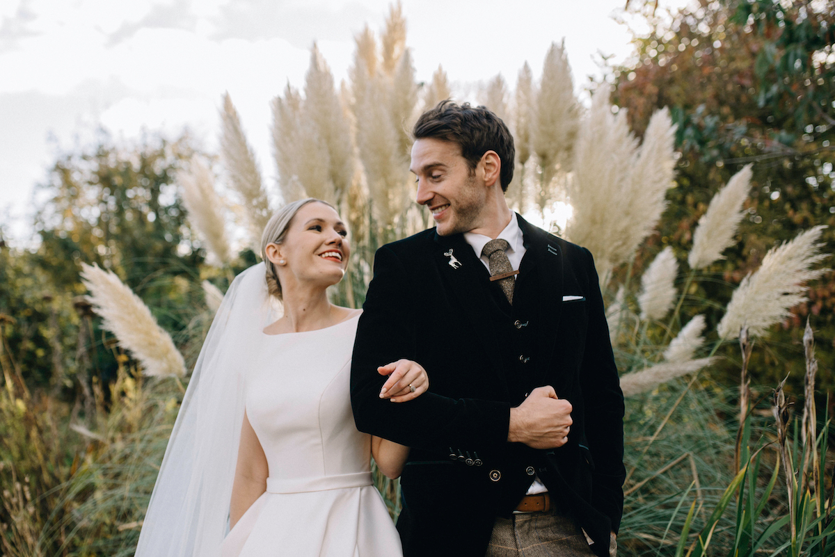 The gorgeous Phil &amp; Lora in the Lyde Court pampas grass. Photograph by 📸@pixieabbottphotography lydecourt.com #pampass #pampassgrass #lydecourt #weddingvenue #hereford #herefordshire #herefordweddingvenue #wedding #hereford #herefordshire #pixieabbott