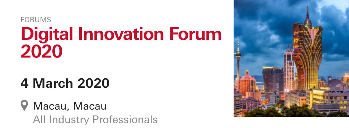 Industry professionals, don't miss our next <a href="/ufidigital/">UFI Digital</a> forum “Expert’s Input on Digital Innovation” on 4 March 2020, the day before to the <a href="/ufilive/">UFI</a> Asia Pacific Conference, in Macau. Learn more about digital, data-driven &amp; customer-focused organisations: 
ufi.org/ufievent/digit…