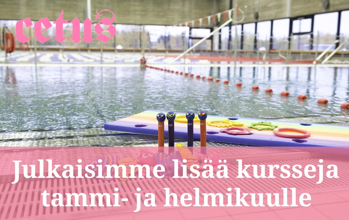 Julkaisimme vielä lisää kursseja tammi- ja helmikuulle! Lapsille löytyy uimakouluja ja aikuisille kuntouintiryhmä. Myös uusi lapsi-vanhempi uimakoulu aloittaa Espoonlahdessa! Ilmoittaudu mukaan täällä: bit.ly/2RdwUir #cetus #uinti #espooliikkuu
