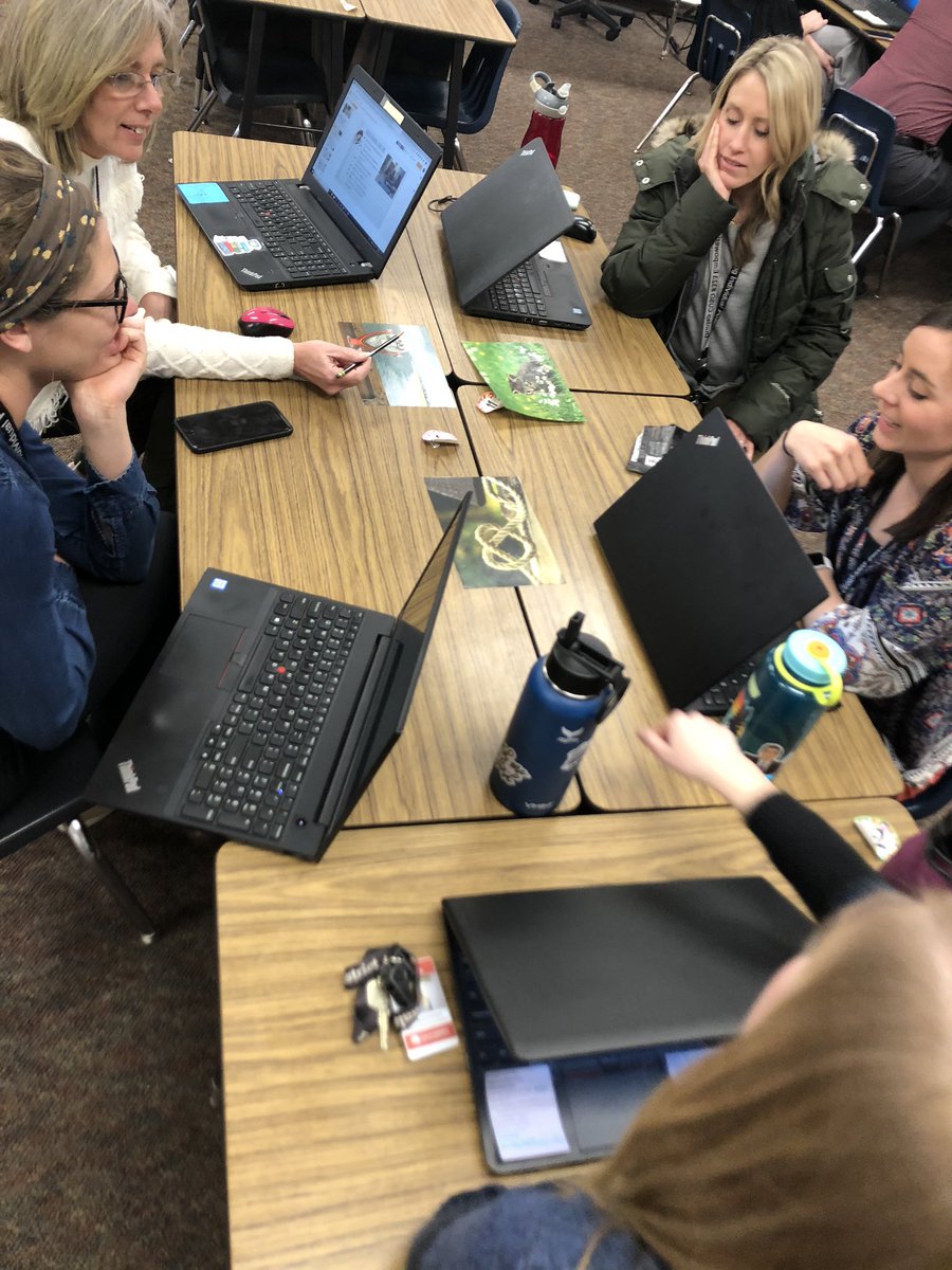StefaniePitzer's tweet photo. BES Writing Instruction PD ➡️ watched video about connections between genres. Ts talked about how pics represented their takeaways. Then narrowed it down to one & came up with a caption. Thanks @rickwormeli2 for the idea @ #AMLE19 🙌🏻 #323learns #BannerFamily #Pitzer4a #Pitzer4e https://t.co/dihwnUPOdi