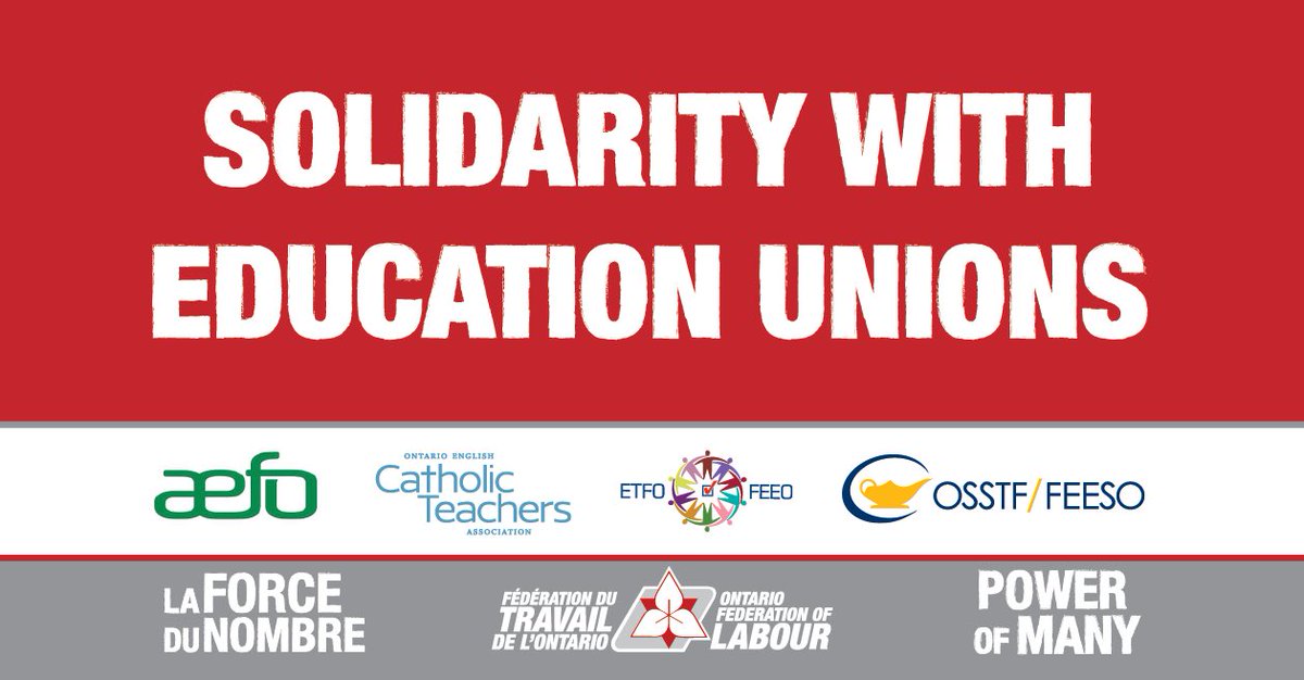 We are in this together folks #solidarity #cutshurtkids #OSSTF19