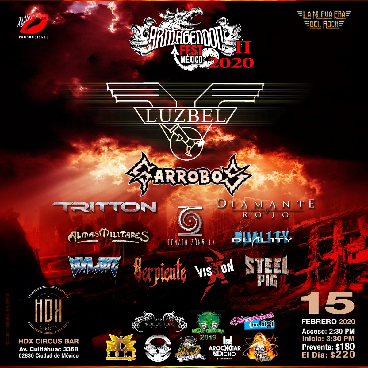 DevilbiteMX's tweet photo. Los esperamos el próximo 15 de Febrero en  @hdxcircusbar 

#Devilbite #ArmageddonFest https://t.co/KtsOOFwJ6i