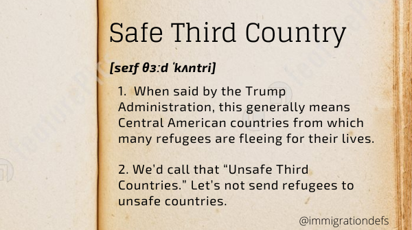 immigrationdefs's tweet photo. True definition of "Safe Third Country" (the cooperative agreements referenced earlier in this speech, with Honduras, El Salvador and Guatemala) 

#SOTU #StateoftheUnion #RealSOTU https://t.co/nZEzCFryl2