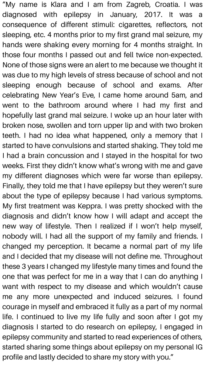 globalepilepsy's tweet photo. “My name is Klara and I am from Zagreb, Croatia. I was diagnosed with epilepsy in January, 2017.” https://t.co/FKSKVAnpWl