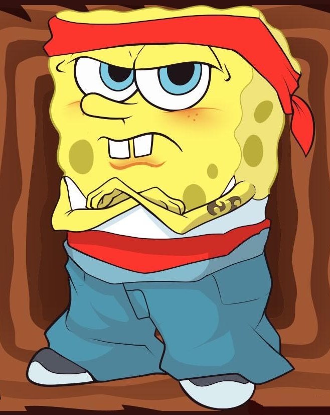 Rafa on X: Tô colecionando imagens do Bob esponja gangster, se alguém  tiver mais compartilhe aqui  / X