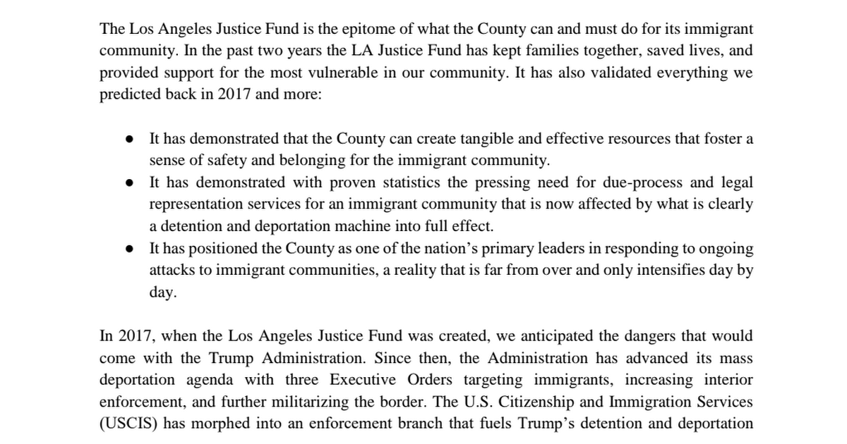 EsperanzaCHC's tweet image. More than 80 LA social justice orgs &amp;amp; coalitions call on @HildaSolis @SheilaKuehl @SupJaniceHahn @MRidleyThomas to renew #LAJusticeFund2020!  #ListenToCommunity #DueProcess4All  Read our letter: buff.ly/2RXgISM