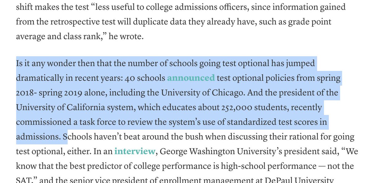 Weird that the  #STTF report only found one college that went test optional in that time frame but New American found many.  https://www.newamerica.org/education-policy/edcentral/how-college-boards-aggressive-campaign-to-save-the-sat-may-kill-it/