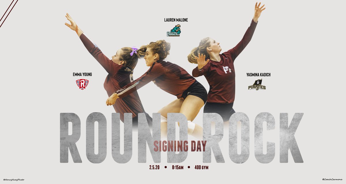 National Signing Day - 2020

Join us in the 400 Gym tomorrow morning (2/5) at 8:15AM to celebrate our student-athletes as they sign their LOI's w/ their respective colleges.

🏐: Emma Young
🖋️: <a href="/RadfordVB/">Radford Volleyball</a>

🏐: Yasmina Kadich
🖋️: <a href="/SUPiratesVB/">Southwestern VB</a>

🏐: Lauren Malone
🖋️: <a href="/CoastalVball/">Coastal Volleyball</a>