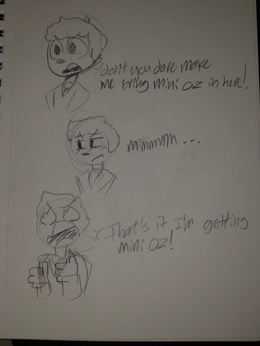 Calamusartiust's tweet photo. So uh I thought of the idea where @OzMediaOfficial gets so pissed he has mini oz go into attack mode- now I uh can't stop seeing mini oz as our new overlord- and I drew this- https://t.co/LRVNrJ2FLD