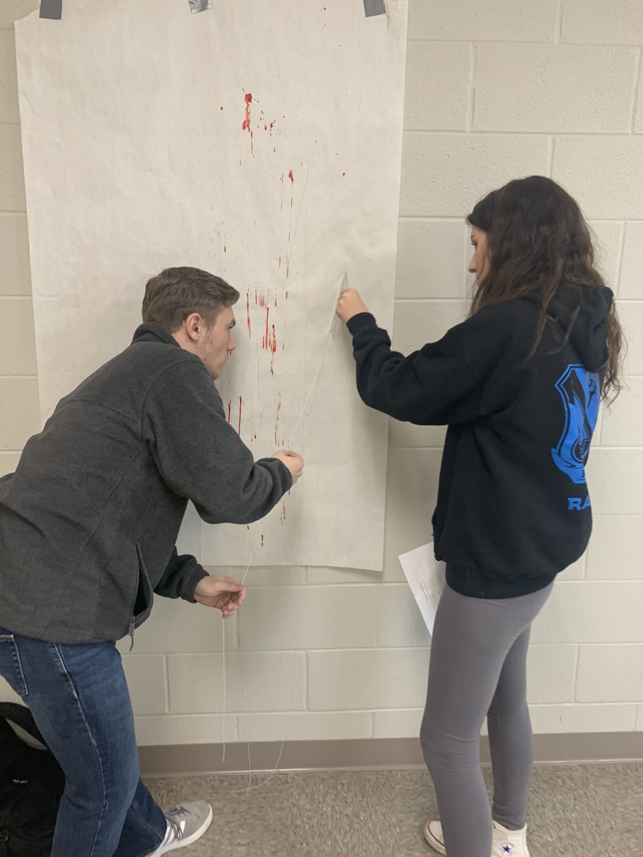 RockvaleHighCJ's tweet photo. Crime scene investigations and Blood Spatter Analysis. Students used trigonometry to identify the origin of impact in a hands on lab. #RockvaleHigh_TN #RockvaleCTE #RuCoCTE https://t.co/7wRS93Onse