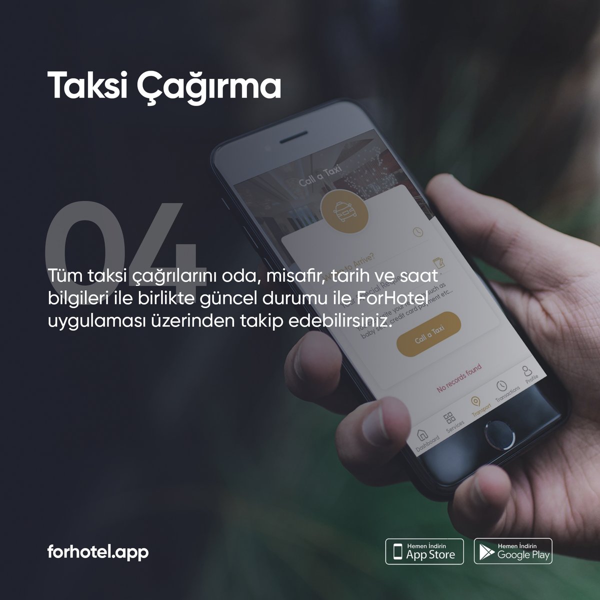 ForHotel’in taksi çağırma 🚕 özelliği sayesinde otelinizin yükü hafifler...

#forhotel #forhotelapp #otelapp #hotelapp #hotelapplication #otelapplication #oteluygulamasi #hoteluygulamasi #hotelyazilimi #otelyazilimi