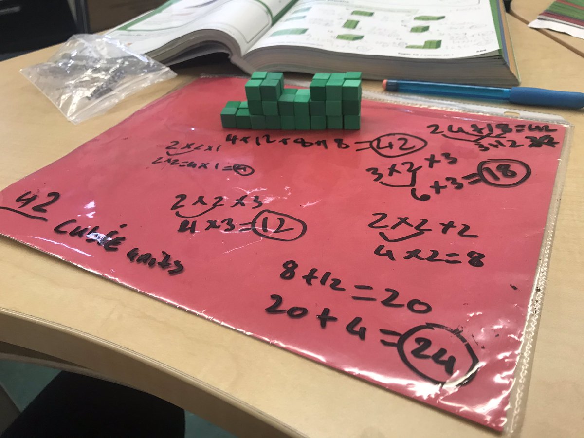 MadeFor5thGrade's tweet image. Students use tangible and visual representations to create their own prisms, while also finding the total volume using the standard formula. They even challenged themselves by creating and finding the volume of irregular figures! #HandsOnLearning
#AlgebraForAll
@PS66JKO