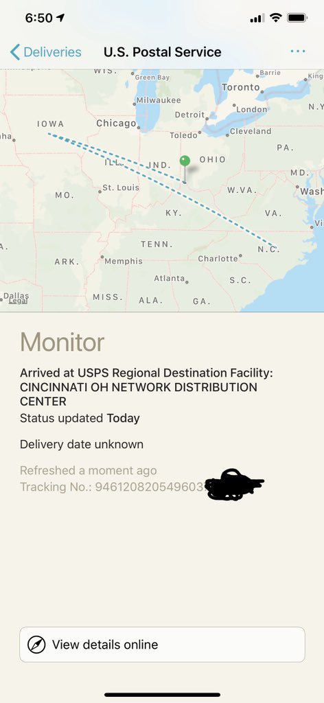 Alright <a href="/USPS/">U.S. Postal Service</a> you guys are enjoying the Joyriding over our state a little too much... quit messing around and deliver the package to my house in Indiana..