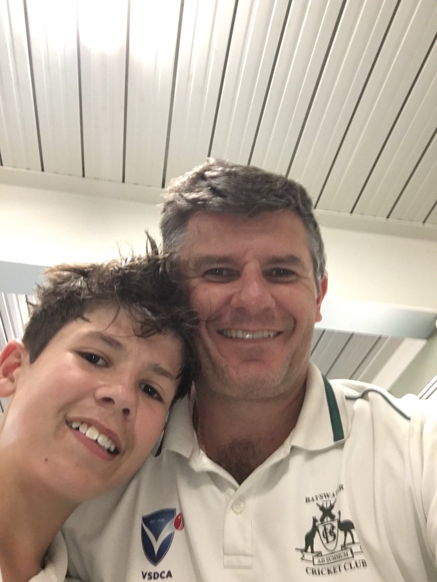 A thrill for <a href="/vicpremcricket/">Vic Premier Cricket</a> and <a href="/SubbiesCricket/">VSDCA</a> stalwart Sean Flynn, 47, to open the batting with his son Archie, 13, for the Bayswater Second XI last week. They put on a century stand before Flynny had to retire hurt on 91. Archie made 54 in his second match in the twos. 👏
