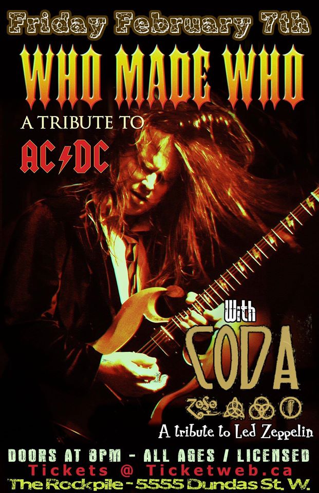 codaledzeppelin's tweet image. CODA 'THE MIGHTY LED ZEPPELIN EXPERIENCE' LIVE @ THE ROCKPILE WITH 'WHO MADE WHO' ACDC TRIBUTE!! THIS FRI FEB 7TH