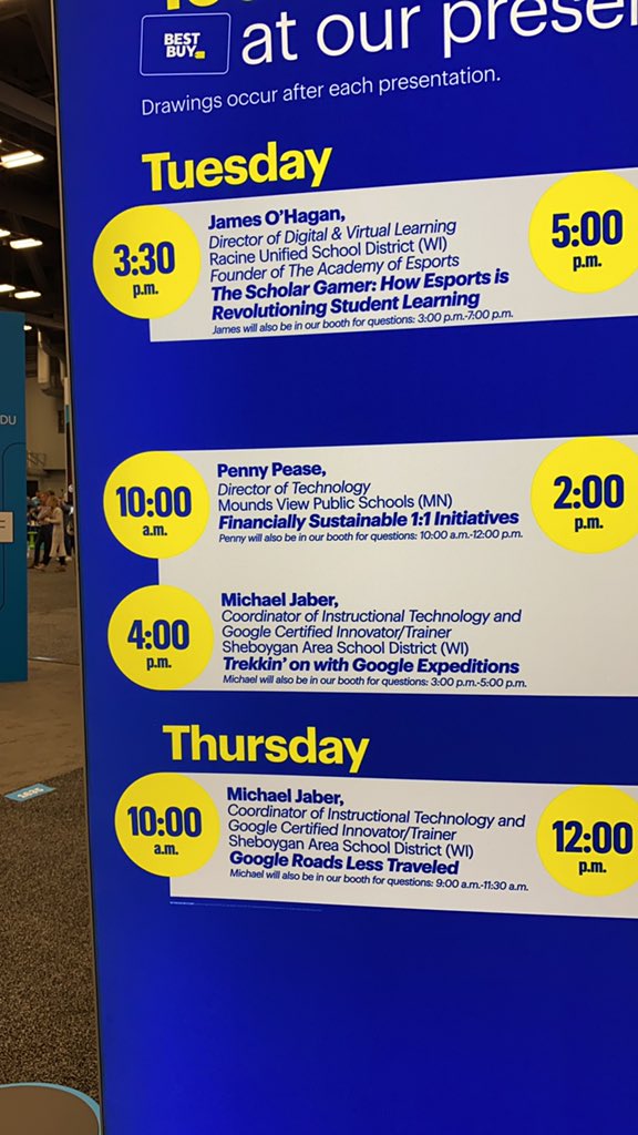 PennyPease17's tweet photo. If you’re at TCEA, stop by my @BestBuyEdu booth session tomorrow morning at 10! https://t.co/scOasitzYt