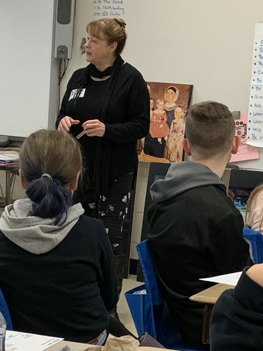 mrgarazin's tweet photo. Had a special treat today as my amazing former teaching partner, Marcy Novak, came in to talk to our 5th graders about Sheldon Peck, famous painter and one of Lombard’s  (Babcock’s Grove’s) earliest settlers.  Thank you Marcy! #WeAre44 https://t.co/SeWVYW2Fu5