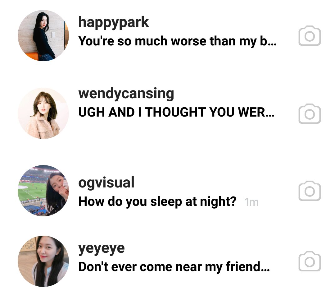 DMs from her friends to user pspspsps