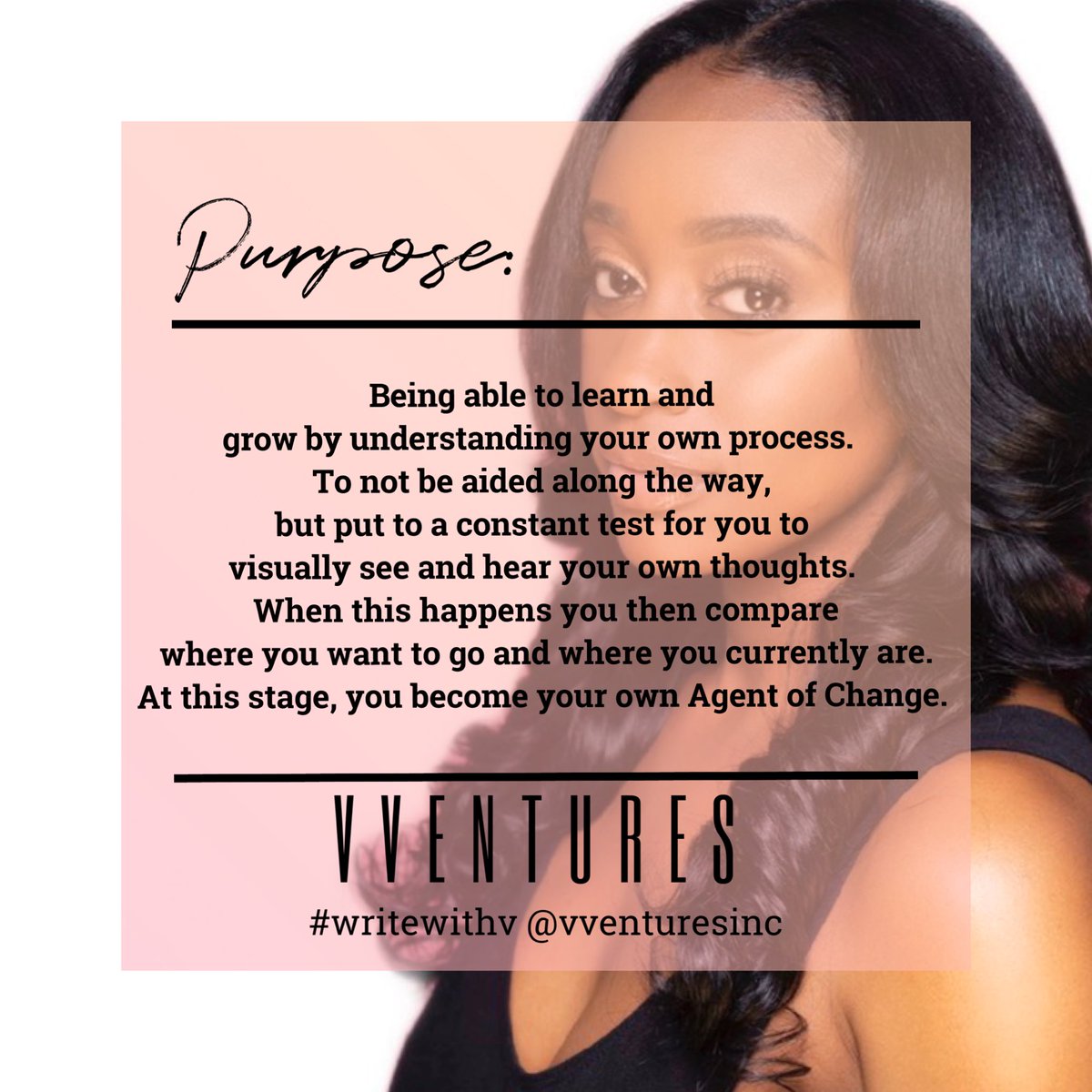 vventuresinc's tweet photo. As we grow as a community, I want us all to understand the sole purpose of VVENTURES. Again, thank you for joining me on this quest to mental freedom. 💖
#vventuresinc #writewithv https://t.co/o4WSs2m7Bu