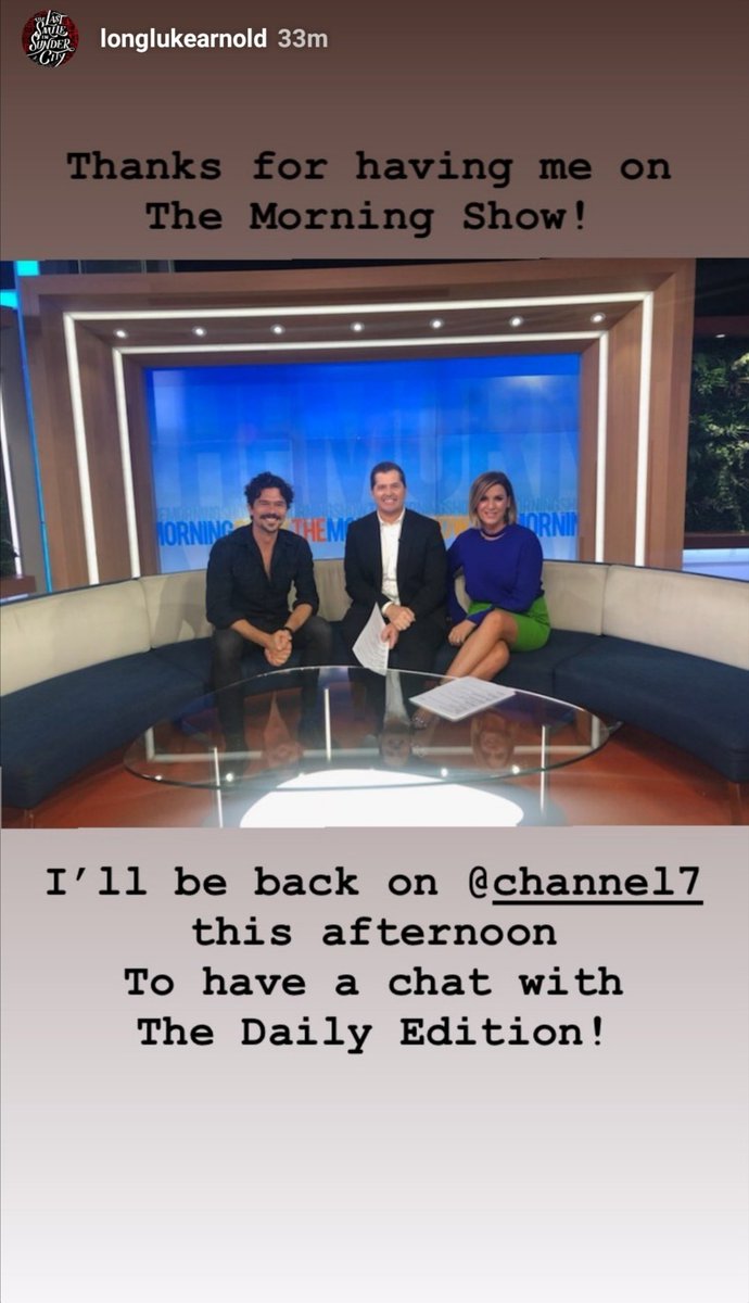 LukeArnoldFans's tweet photo. Attention to Australian fans! @LongLukeArnold will be appear on The Morning Show with The Daily Edition. Stay tuned for more information! #LukeArnold #TheLastSmileinSunderCity #FathomsDeep #Channel17 https://t.co/XJi3ZEbFeu