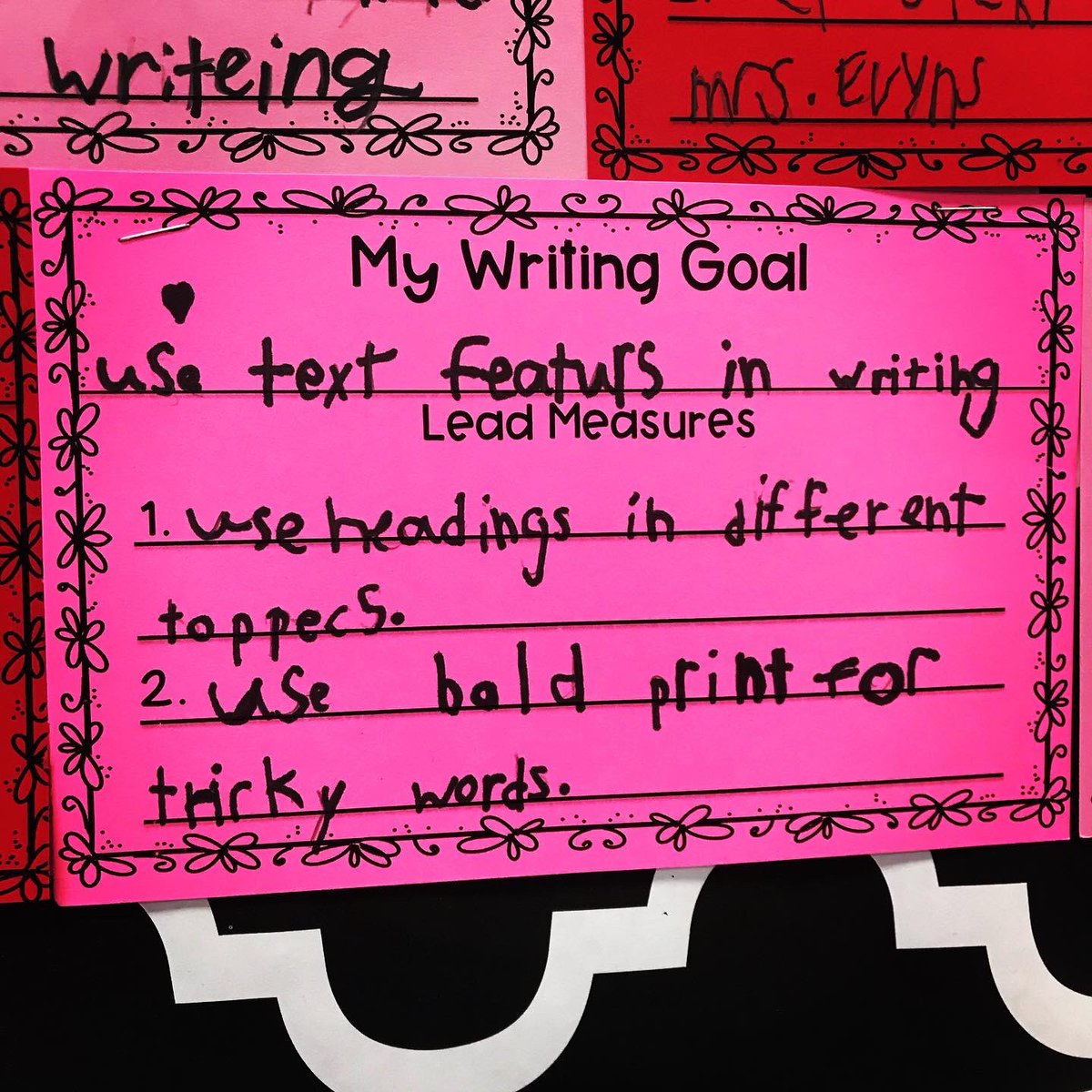 rebevans23's tweet photo. Writing goals for February have been made! ✅ #sycamoreyr3 #iamdsisd #secondgrade #leaderinme https://t.co/LNit5fpDIn