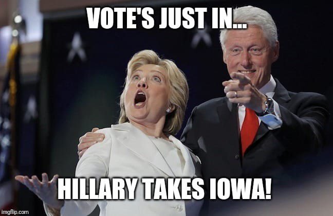 Votes are in... Hillary takes Iowa. #IowaCaucuses #IACaucus #BernieWon #DNCRigged