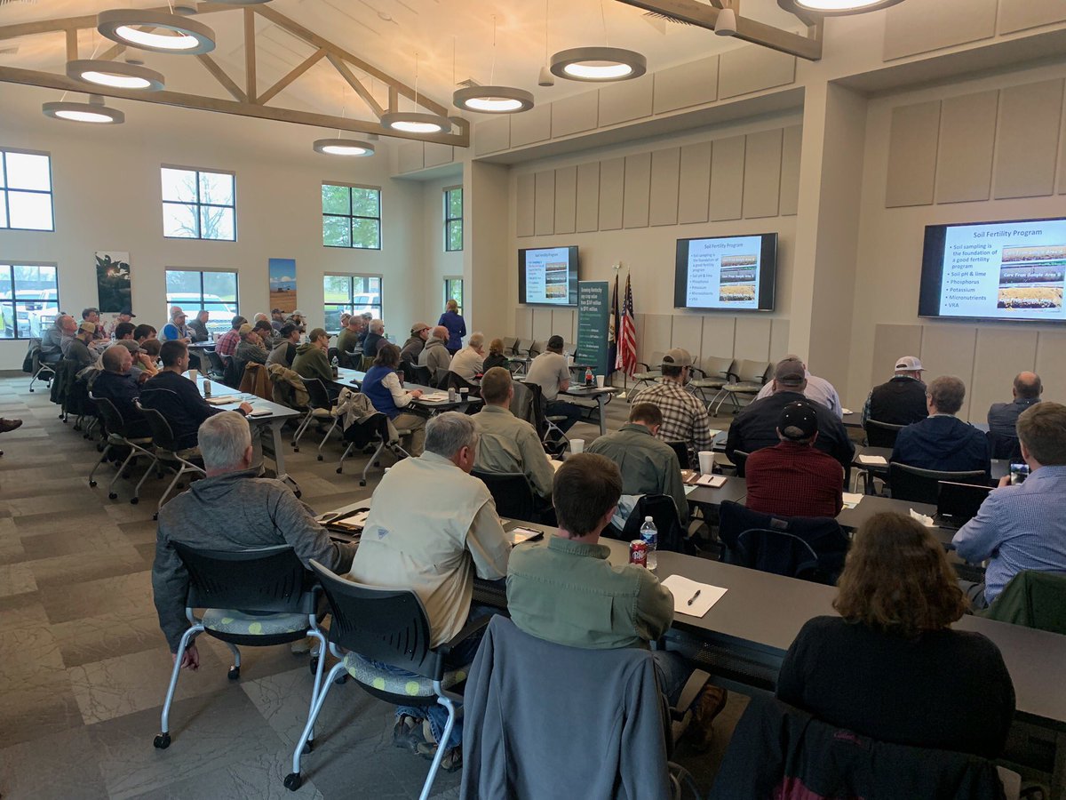 BMcrop's tweet photo. Full house as Missy spoke to growers at the Intensive Soybean Management Workshop this week on managing soybeans &amp; improving yields! @kysoybean thanks for having us! #prepfor2020 https://t.co/qIuBsdNmAM