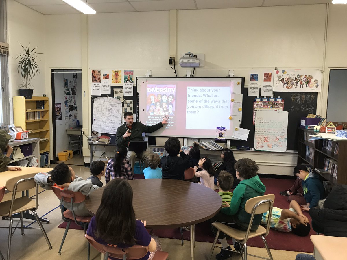 MrAlexScher's tweet photo. Day two of #BlackLivesMatterAtSchool @BelleShermanES ! Incredible lessons in @MrjVolpe and @friershannon’s fourth grade classrooms unpacking and discussing some of the principles of the Black Lives Matter movement. https://t.co/enE7Fd2MkV