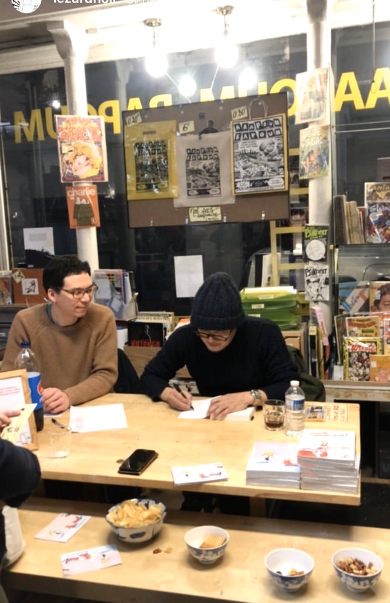 Autograph session at Aaapoum Bapoum,a bookstore in Paris. 