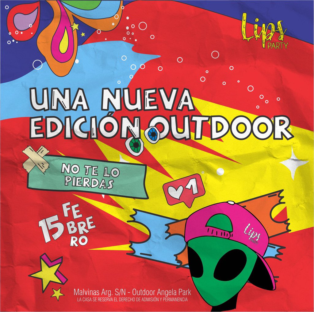 LipsParty1's tweet photo. Sábado 15 de Febrero🌈
Llega el 2do Aniversario de @lips_party💋🥂
Luego de un descanso, queremos celebrar estos 2 años junto a vos que fuiste parte con una fiesta a pura Diversión y Alegría🌈🎵
Los esperamos el Sábado 15 de Febrero para Celebrar estos 2 años🎂🤩😁♥️ https://t.co/0KycPFNJHC