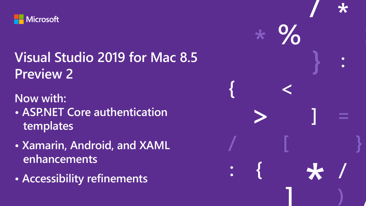 Get all the details on the recent #VS4Mac version 8.5 Preview 2 release: https://msft.it/6018TZaVg