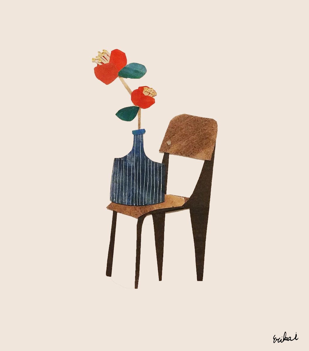 Erikaintheisland Cutpaperartist A Twitteren Today S Chair Is Standard Chair 今日の椅子と花 Standardchair Jeanprouve Interior Chair Furniture Illustrator Illustration イラストレーター 家具 インテリア デザイン スタンダードチェア 切り絵
