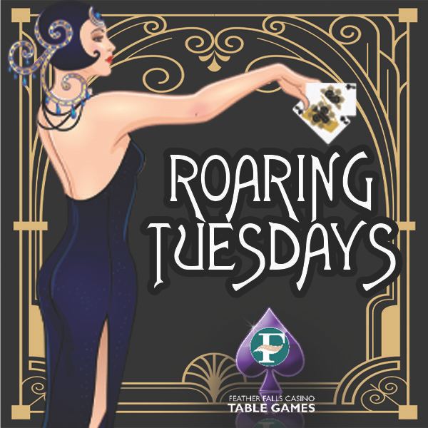 FeatherFalls's tweet photo. Join us for the #RoaringTuesdaysTournament for #blackjack with $25 buy-in & $5 re-buy! Earn points every Tues toward the big finale & payout of $5K on 6/16/20. All qualifiers & weekly tournament winners will enjoy a catered dinner before the Final Tournament! #FeatherFalls https://t.co/8hsbualjcw