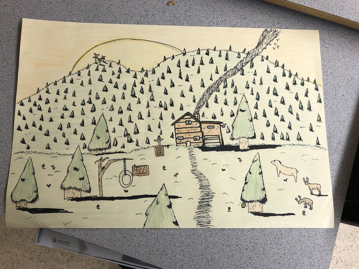 BayliePerron's tweet photo. Students designed their “perfect property” for an art project 😍I LOVE all the nature elements, and they are definitely improving their shading techniques! #sd36learn #surreyschools #teacher #art https://t.co/bTNunFkUf6