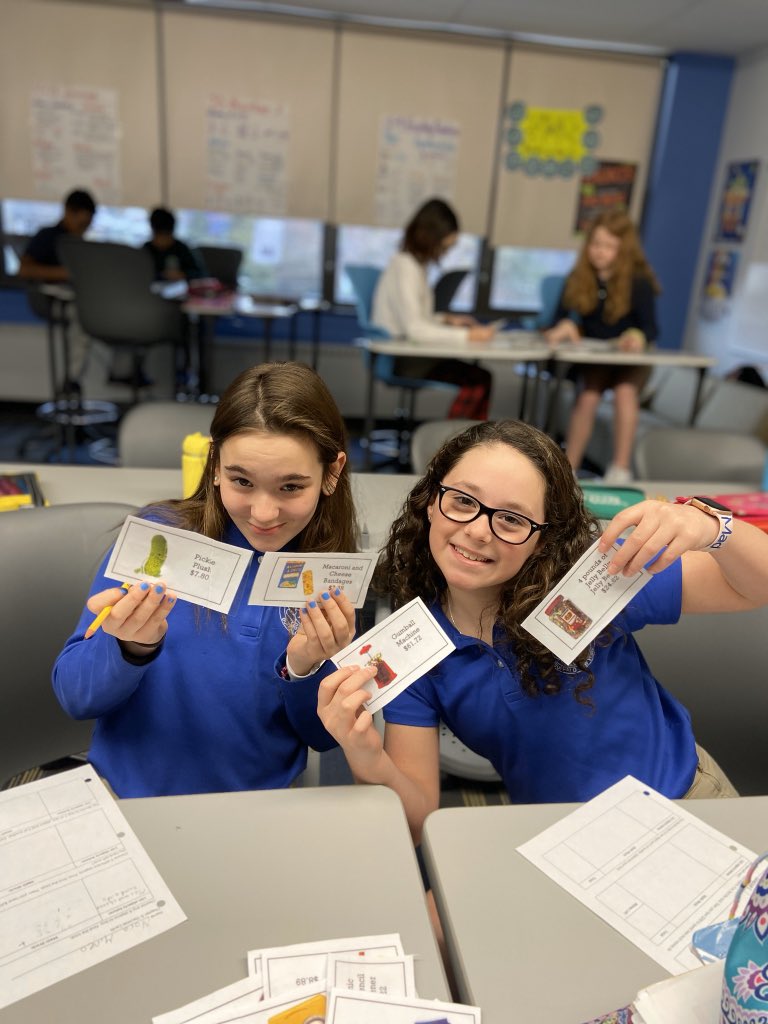 ms_flanagan's tweet image. 5th Grade Decimal Shopping, Part Two! #math5 #decimals #nardinacademy 🔢📚💰