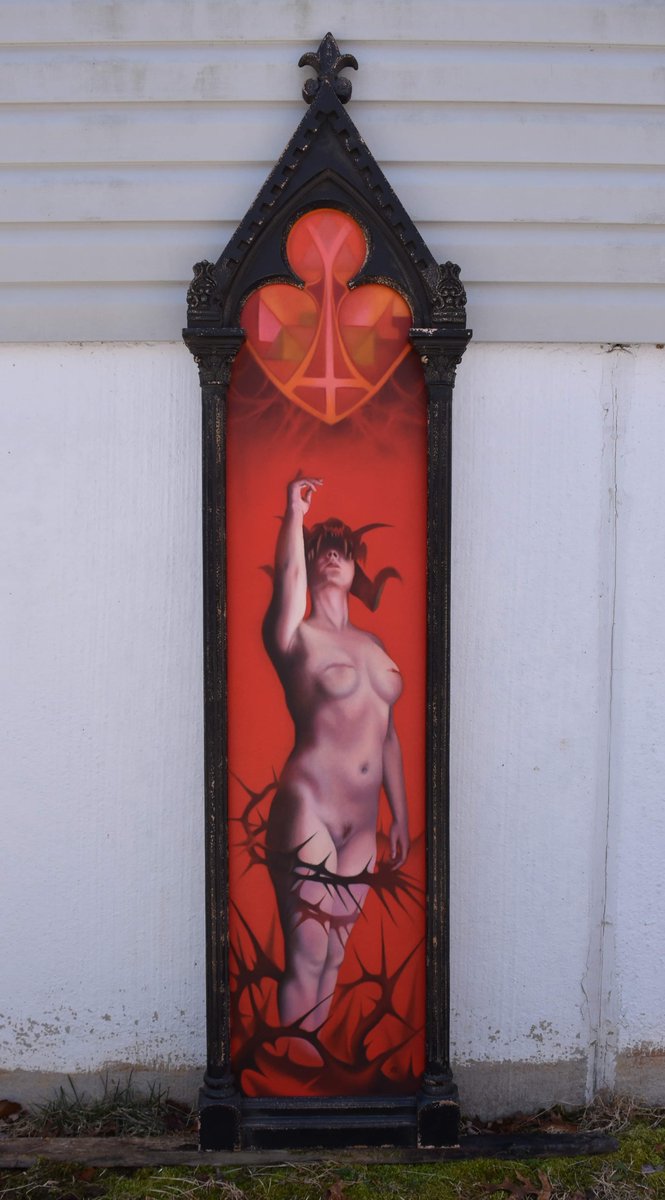 Getting these paintings ready for submission! "The Priestess" 14"x60" oils on canvas, 2019. Measurements with frame- 16.5"x75"

#horror #horrorart #macabre #darkart