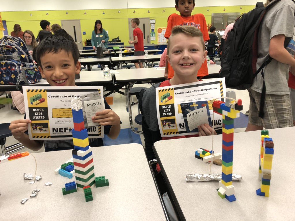 Block Kids is a National building competition 
that introduces children to the construction industry. Nearly 60 Sailors <a href="/ScottsRidgeES/">Scotts Ridge ES</a> participated. 🏗🧱🛠🧰Congratulations to our winners! 
<a href="/Publix/">Publix</a> @BarnhillCC <a href="/AppleOneWorks/">AppleOne</a>
