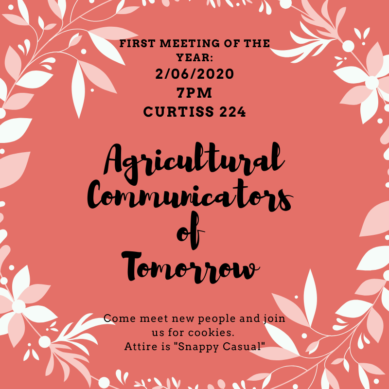 IowaStateACT's tweet photo. Hope you all can join us for the first Agricultural Communicators of Tomorrow meeting of the semester!! https://t.co/yumTefT7ZN