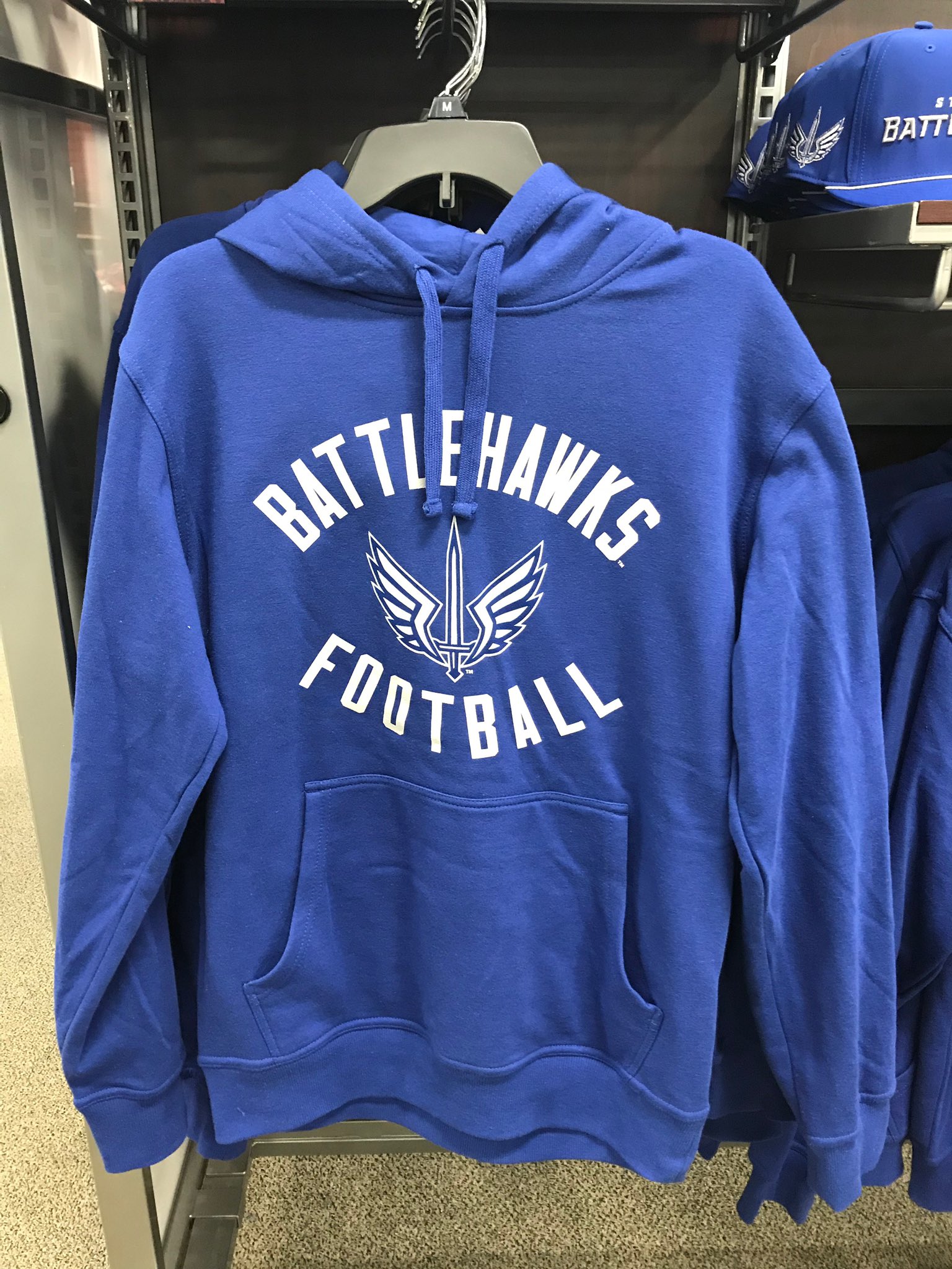 St. Louis Battlehawks on X: BattleHawks gear is here. 👀 Check out Dick's  Sporting Goods in West County and pick up some 🔥 new merch!  #ForTheLoveOfFootball x #ClearedToEngage  / X