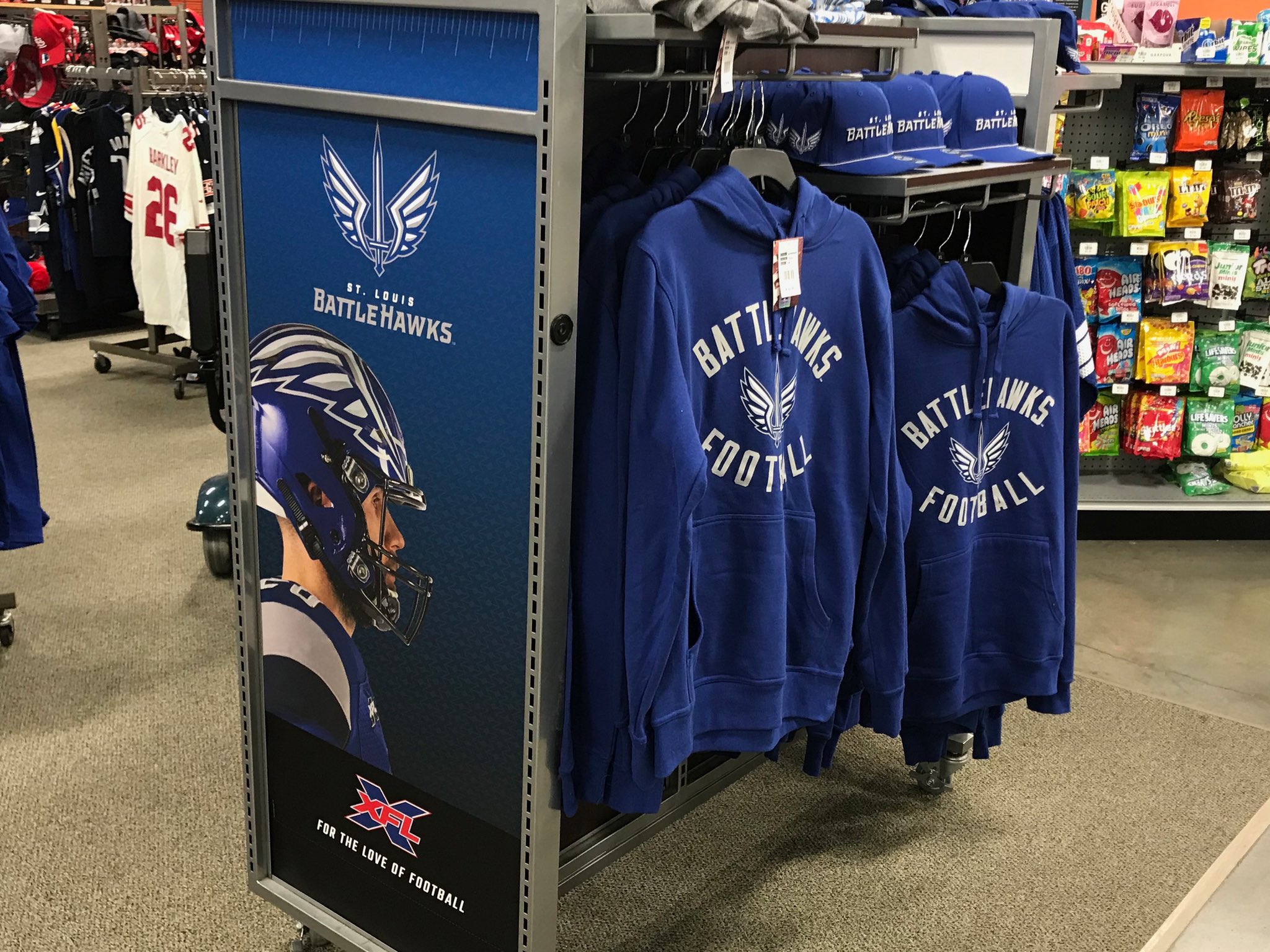 St. Louis Battlehawks on X: BattleHawks gear is here. 👀 Check out Dick's  Sporting Goods in West County and pick up some 🔥 new merch!  #ForTheLoveOfFootball x #ClearedToEngage  / X