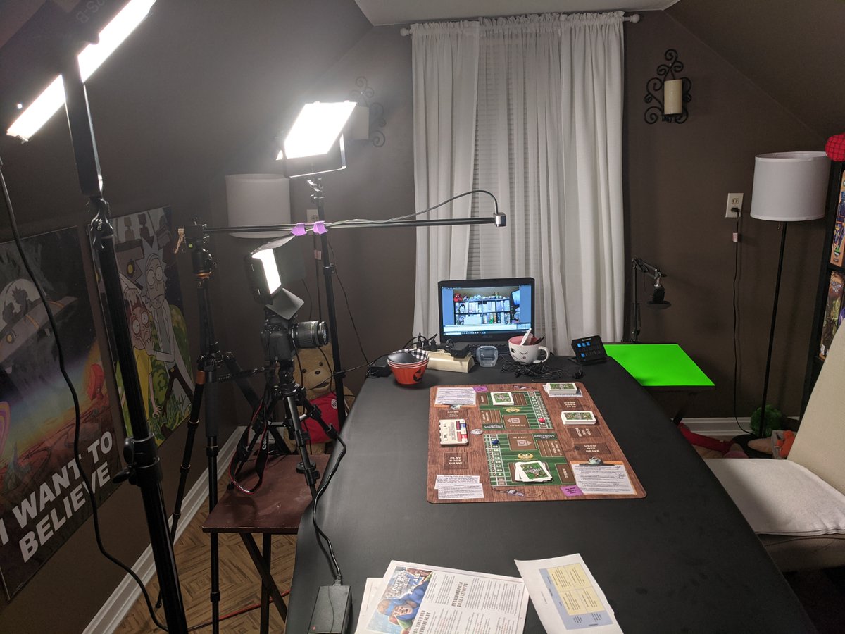 The new camera setup is coming together nicely.  Playing around with the lighting a little more to get the coloring right tomorrow and I think we should be back to recording.  #boardgames #contentcreation #ItsAboutTime
